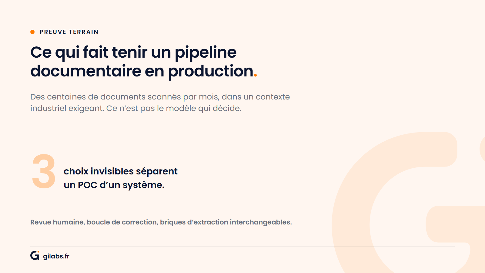 Ce qui fait tenir un pipeline documentaire en production : trois choix invisibles séparent un POC d'un système