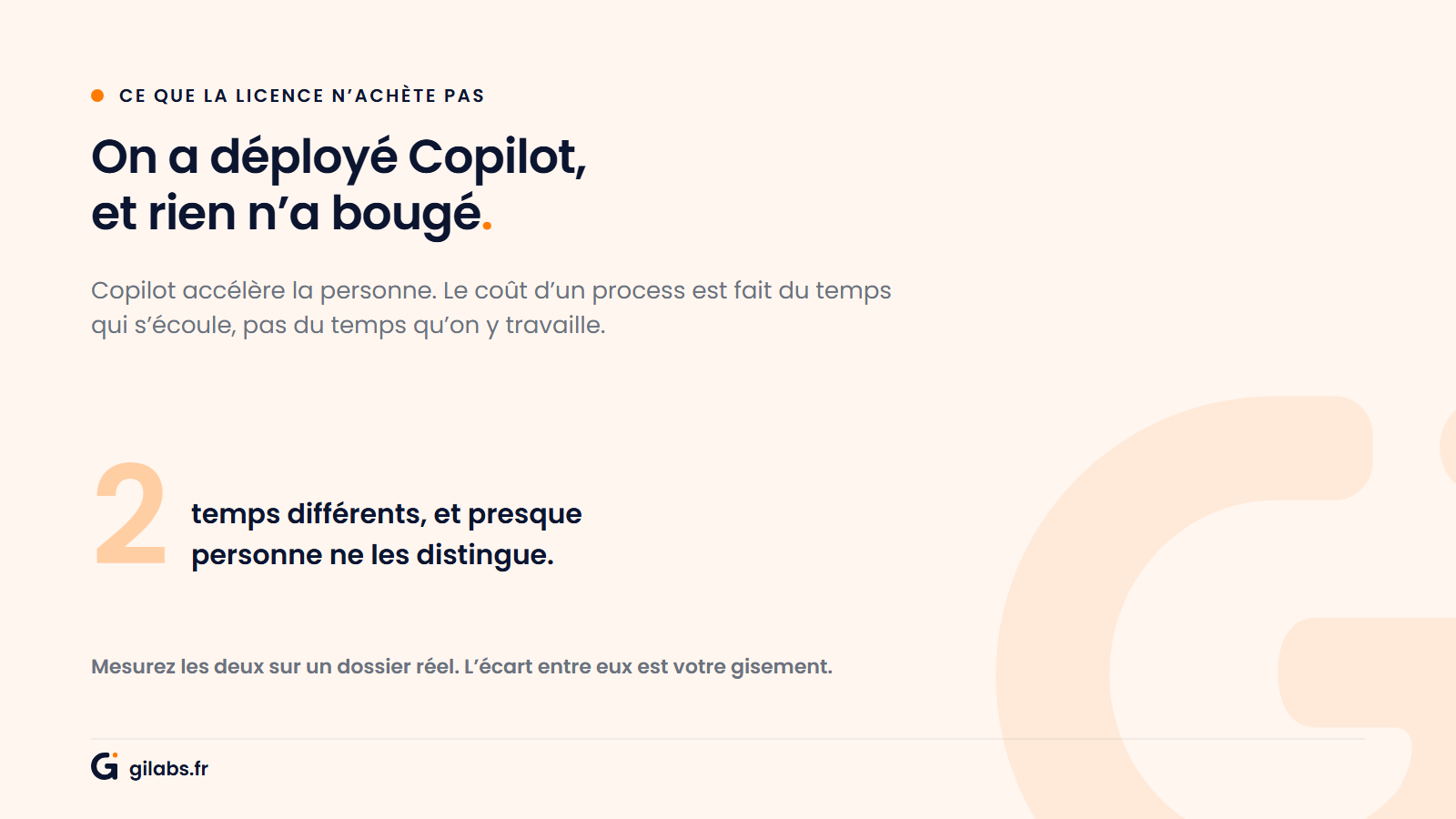 On a déployé Copilot et rien n'a bougé : deux temps différents, et presque personne ne les distingue
